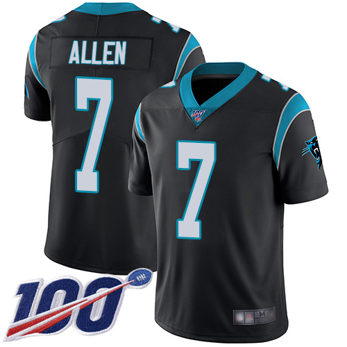 Carolina Panthers Limited Black Men Kyle Allen Home Jersey NFL Football 7 100th Season Vapor Untouchable